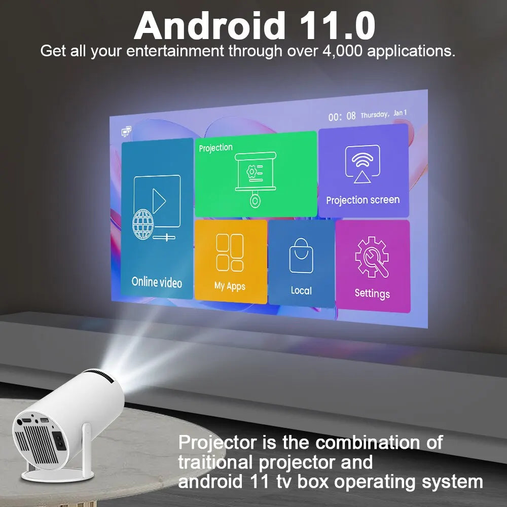 4k Smart Mini Projector